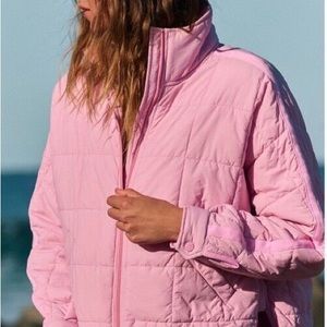 Pippa packable puffer in pink combo
